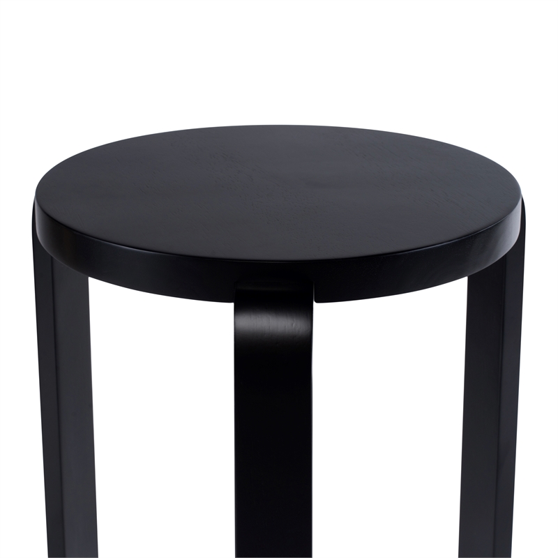 Pemberly Row Round Backless Stacking Stools (Set of 2) in Black