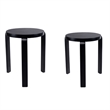 Pemberly Row Round Backless Stacking Stools (Set of 2) in Black