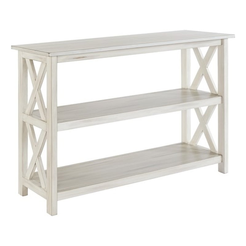 Pemberly Row Contemporary Farmhouse Entryway Table in Antique White