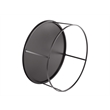 Pemberly Row Contemporary Round Iron Coffee Table in Dark Brown