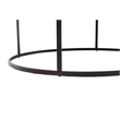 Pemberly Row Contemporary Round Iron Coffee Table in Dark Brown