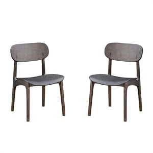 Pemberly Row Mid-Century Dining Chairs in Carbonite Brown (Set of 2)