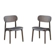 Pemberly Row Mid-Century Dining Chairs in Carbonite Brown (Set of 2)