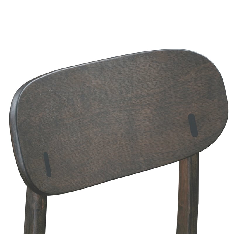 Pemberly Row Mid-Century Dining Chairs in Carbonite Brown (Set of 2)