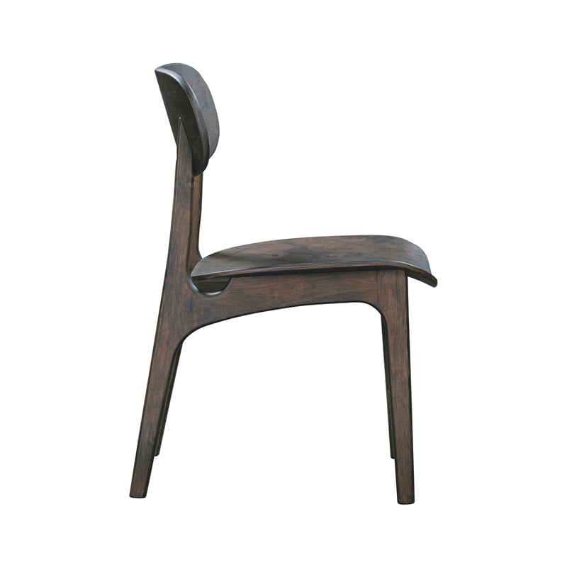 Pemberly Row Mid-Century Dining Chairs in Carbonite Brown (Set of 2)