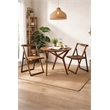 Pemberly Row Rubberwood Folding Dining Chairs (Set of 2) in Chestnut