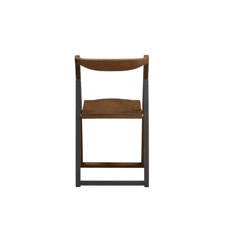 Pemberly Row Rubberwood Folding Dining Chairs (Set of 2) in Chestnut