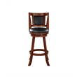 Pemberly Row Hardwood Swivel Counter Stool with Faux Leather in Cherry