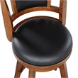 Pemberly Row Hardwood Swivel Counter Stool with Faux Leather in Cherry