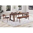 Pemberly Row 6 Piece Rubberwood Dining Set in Chestnut Wire Brush
