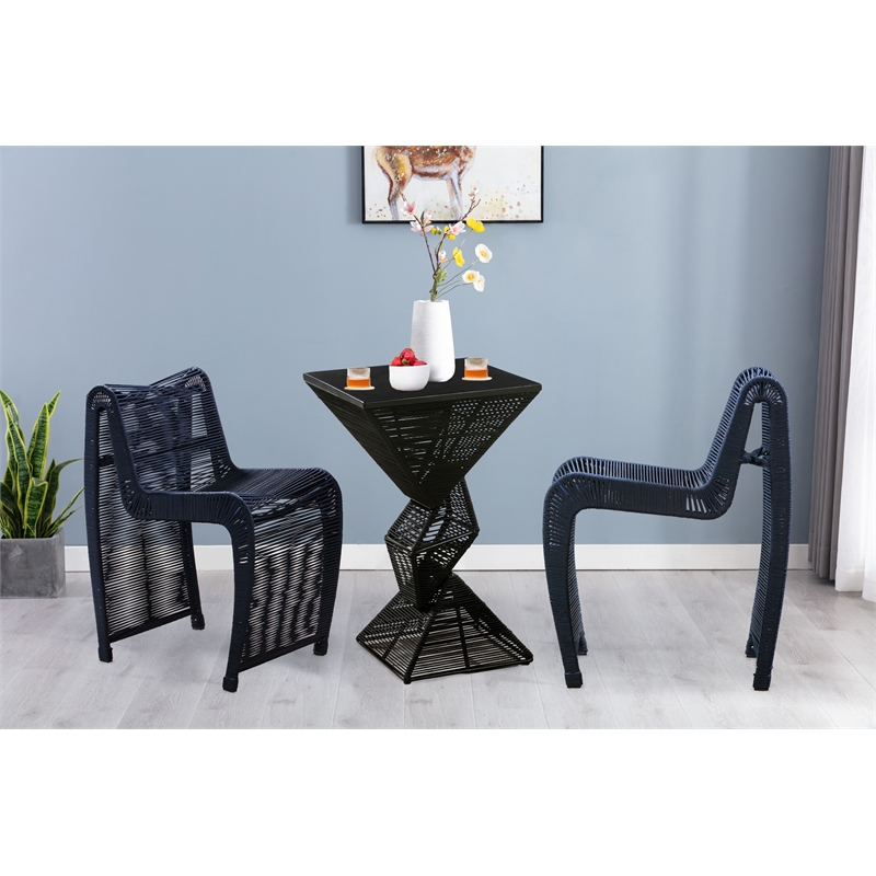 Pemberly Row Contemporary Iron Rope Counter Stools in Blue (Set of 2)