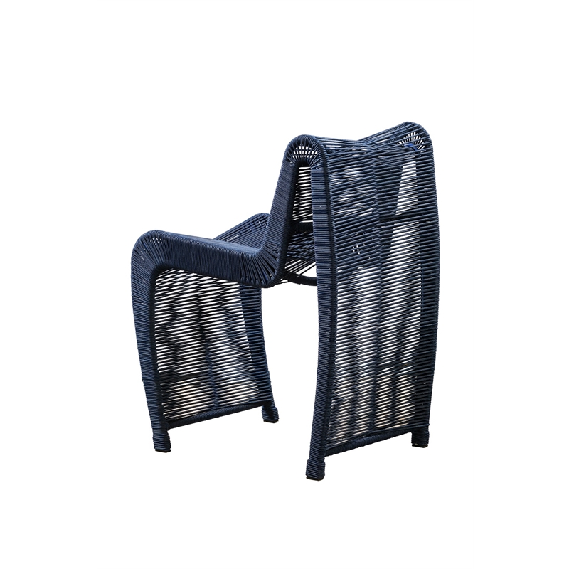 Pemberly Row Contemporary Iron Rope Counter Stools in Blue (Set of 2)