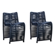 Pemberly Row Contemporary Iron Rope Counter Stools in Blue (Set of 2)