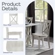 Pemberly Row Rubberwood X-Back Dining Chairs in Antique White (Set of 2)