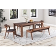 Pemberly Row 5-Piece Drop Leaf Dining Set in Chestnut Wire Brush