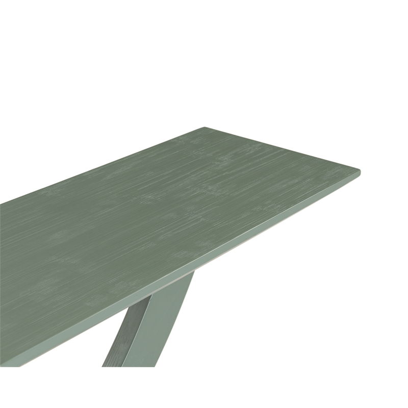 Pemberly Row Acacia Wood Console Table in Spanish Moss Green