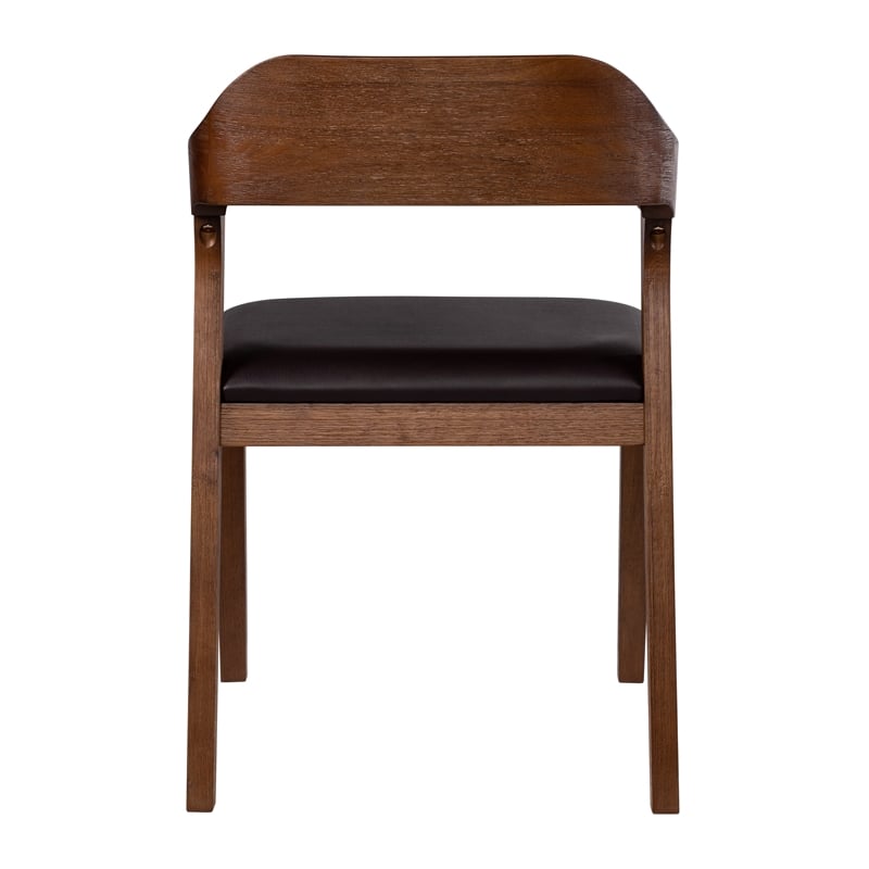 Pemberly Row Contemporary Rubberwood Dining Chair in Chestnut Wire Brush
