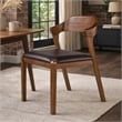Pemberly Row Contemporary Rubberwood Dining Chair in Chestnut Wire Brush