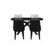 Pemberly Row 5 Piece High Back Swivel Dining Set in Matte Black