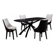 Pemberly Row 5 Piece High Back Swivel Dining Set in Matte Black