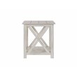 Pemberly Row Rubberwood Farmhouse Side Table in Antique White