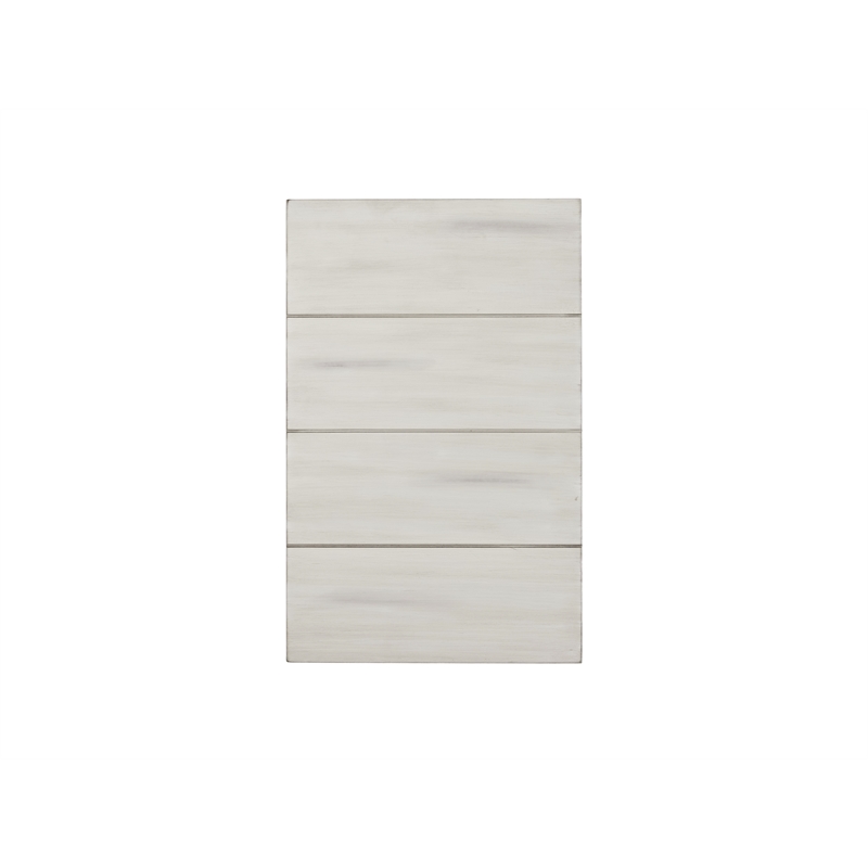 Pemberly Row Rubberwood Farmhouse Side Table in Antique White