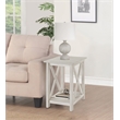 Pemberly Row Rubberwood Farmhouse Side Table in Antique White
