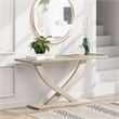 Pemberly Row Acacia Wood Console Table in Sawgrass Beige Finish