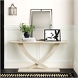 Pemberly Row Acacia Wood Console Table in Sawgrass Beige Finish