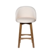 Pemberly Row Contemporary Rubberwood Swivel Bar Stool in Rustic Natural