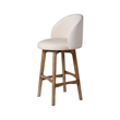 Pemberly Row Contemporary Rubberwood Swivel Bar Stool in Rustic Natural