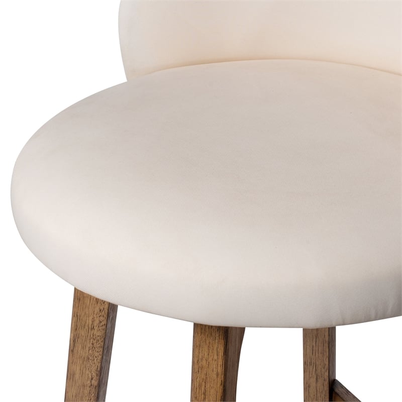 Pemberly Row Contemporary Rubberwood Swivel Bar Stool in Rustic Natural