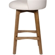 Pemberly Row Contemporary Rubberwood Swivel Bar Stool in Rustic Natural