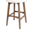 Pemberly Row Contemporary Rubberwood Swivel Bar Stool in Rustic Natural