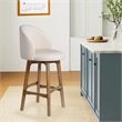 Pemberly Row Contemporary Rubberwood Swivel Bar Stool in Rustic Natural