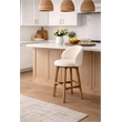 Pemberly Row Contemporary Rubberwood Swivel Bar Stool in Rustic Natural
