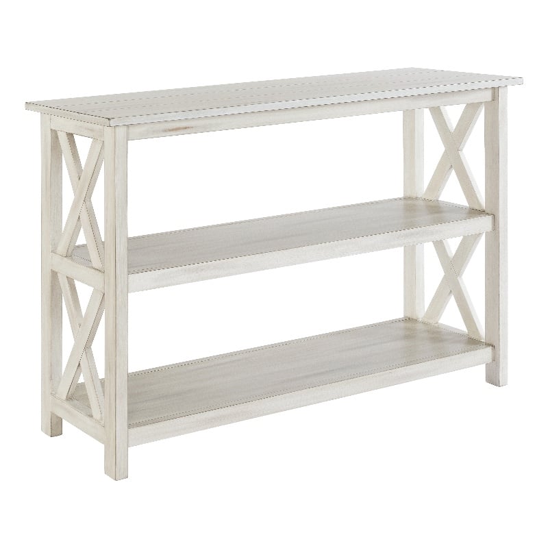 Pemberly Row Contemporary Wood Entryway Table in Antique White