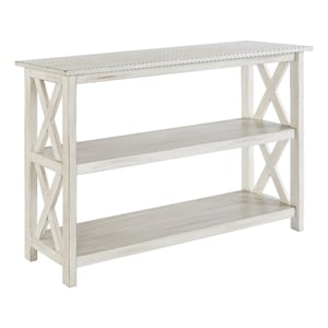 Pemberly Row Contemporary Wood Entryway Table in Antique White