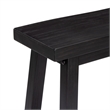 Pemberly Row Acacia Wood Backless Dining Bench in Black Charcoal