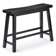 Pemberly Row Acacia Wood Backless Dining Bench in Black Charcoal