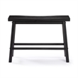 Pemberly Row Acacia Wood Backless Dining Bench in Black Charcoal