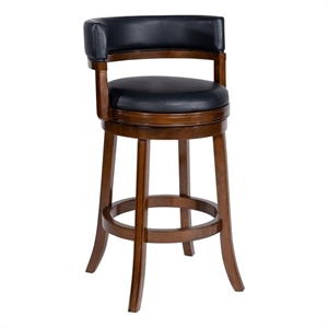 Pemberly Row Contemporary Rubberwood Swivel Bar Stool in Cappuccino