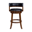 Pemberly Row Contemporary Rubberwood Swivel Bar Stool in Cappuccino