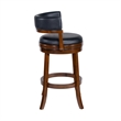 Pemberly Row Contemporary Rubberwood Swivel Bar Stool in Cappuccino