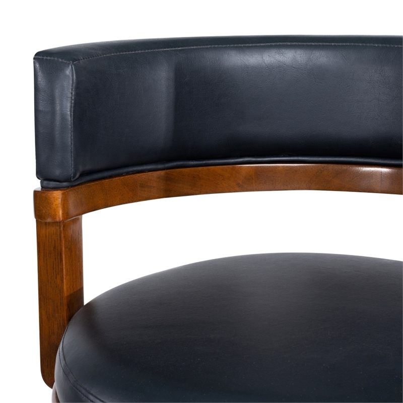 Pemberly Row Contemporary Rubberwood Swivel Bar Stool in Cappuccino