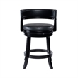 Pemberly Row Contemporary Rubberwood Swivel Counter Stool in Black