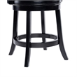 Pemberly Row Contemporary Rubberwood Swivel Counter Stool in Black