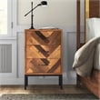 Pemberly Row Contemporary Oak Wood 3 Drawer Nightstand in Natural Oak