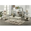 Pemberly Row MDF and Solid Wood Coffee Table with Shelf in Antique White
