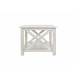 Pemberly Row MDF and Solid Wood Coffee Table with Shelf in Antique White